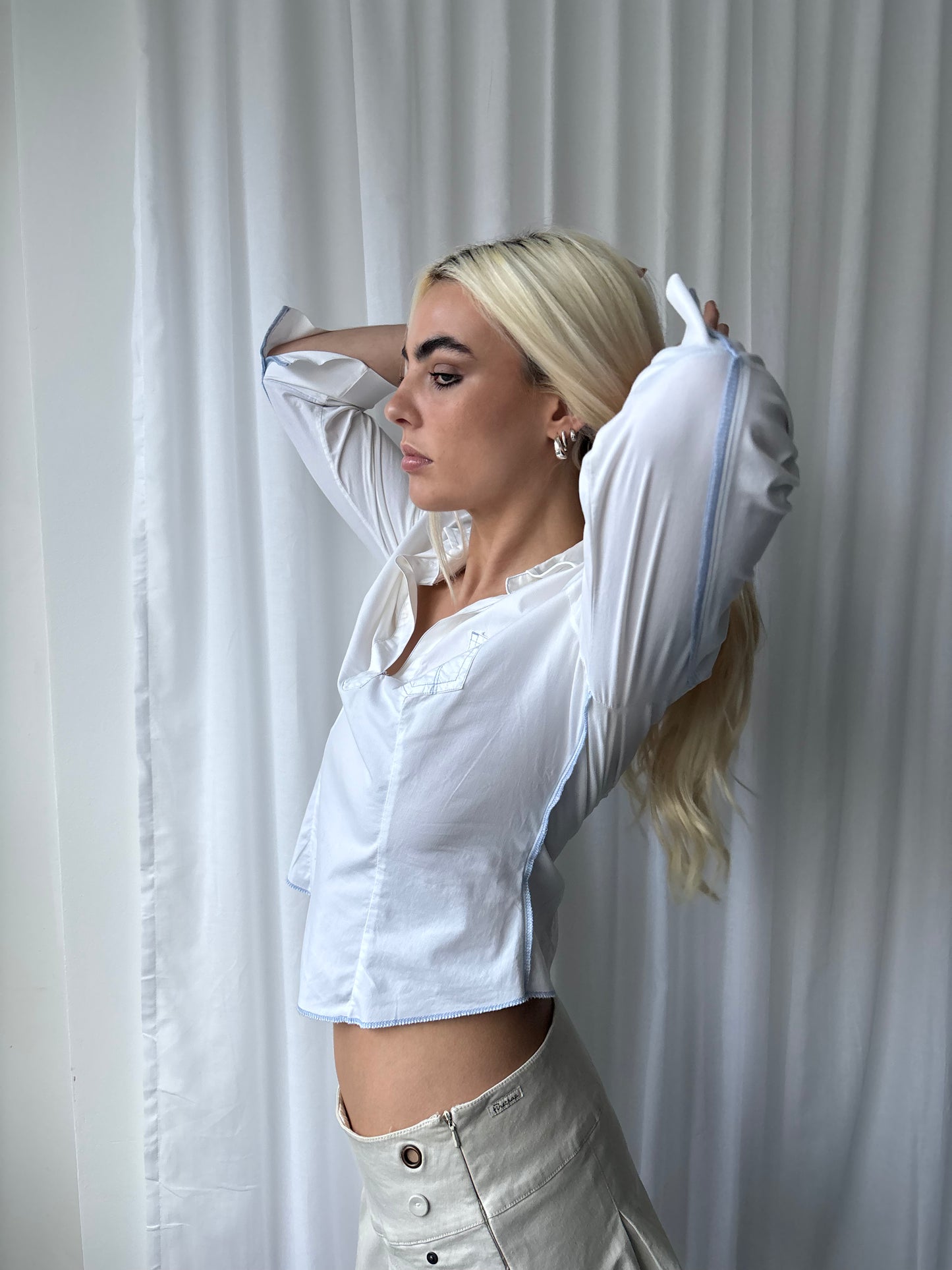 Fornarina White Contrast Stitch Shirt