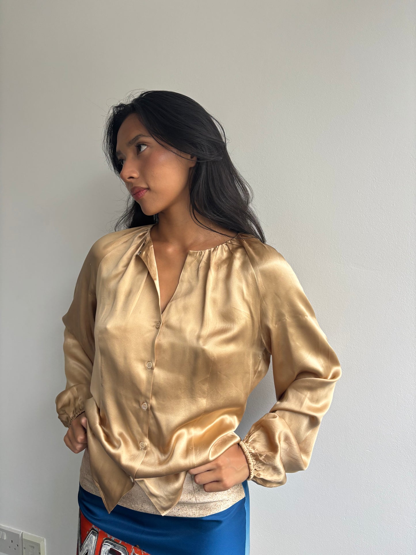 Iceberg Gold Silk Blouse
