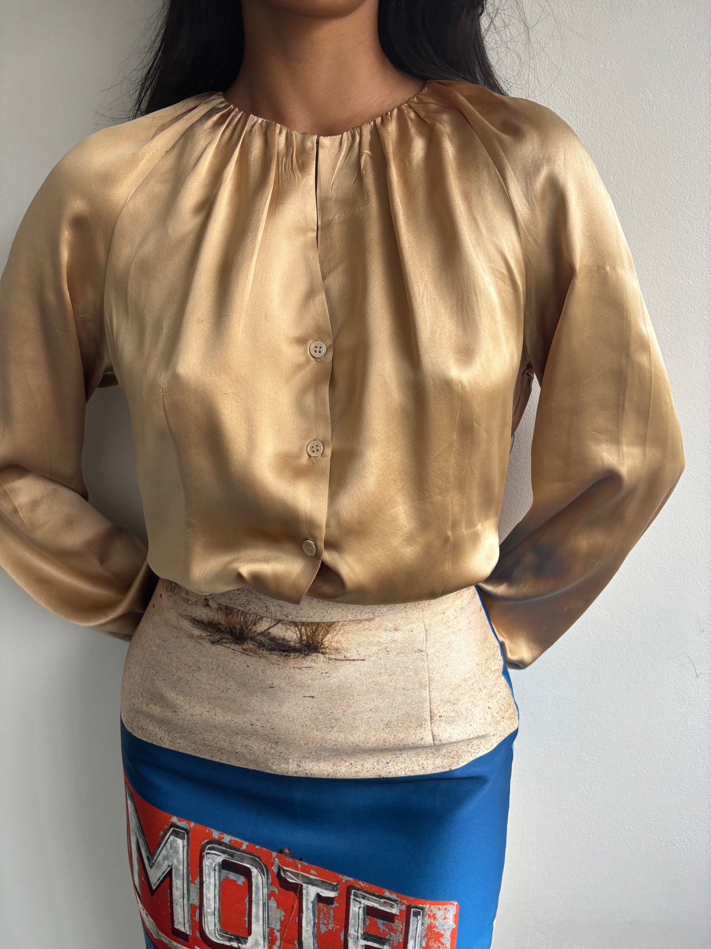 Iceberg Gold Silk Blouse