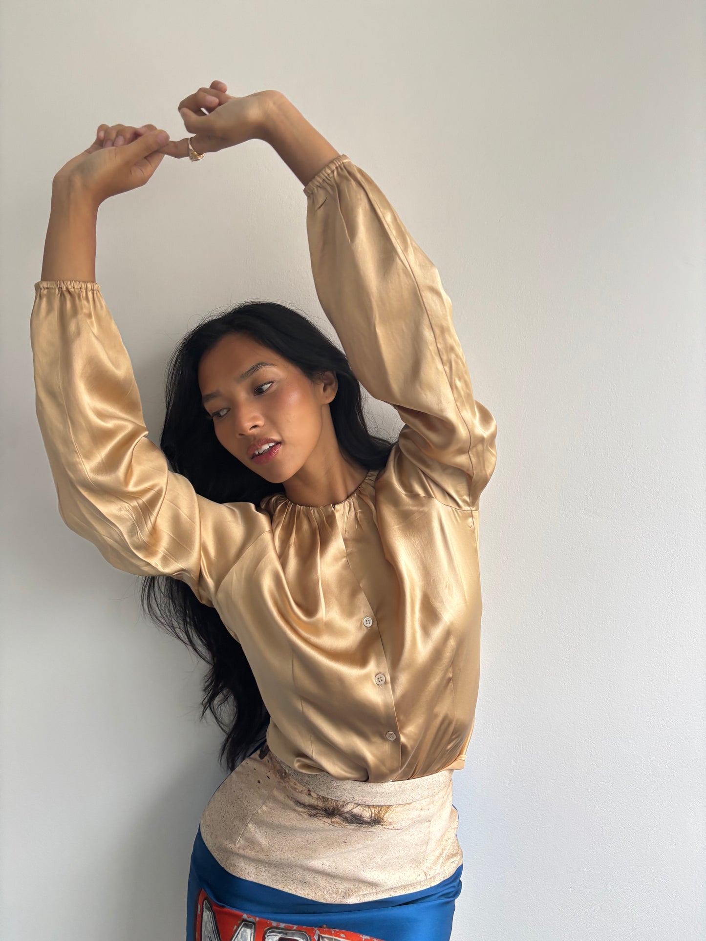 Iceberg Gold Silk Blouse