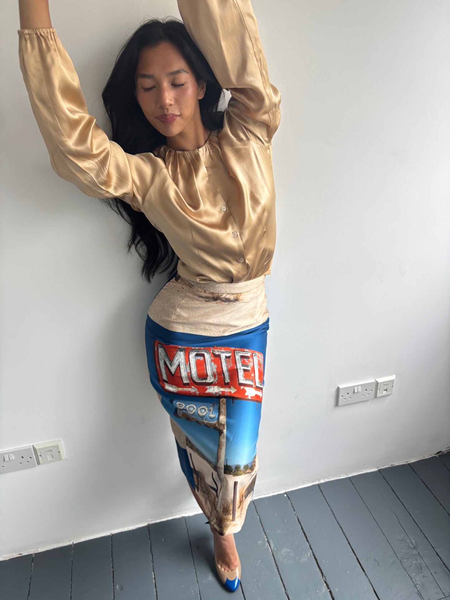 Iceberg Gold Silk Blouse