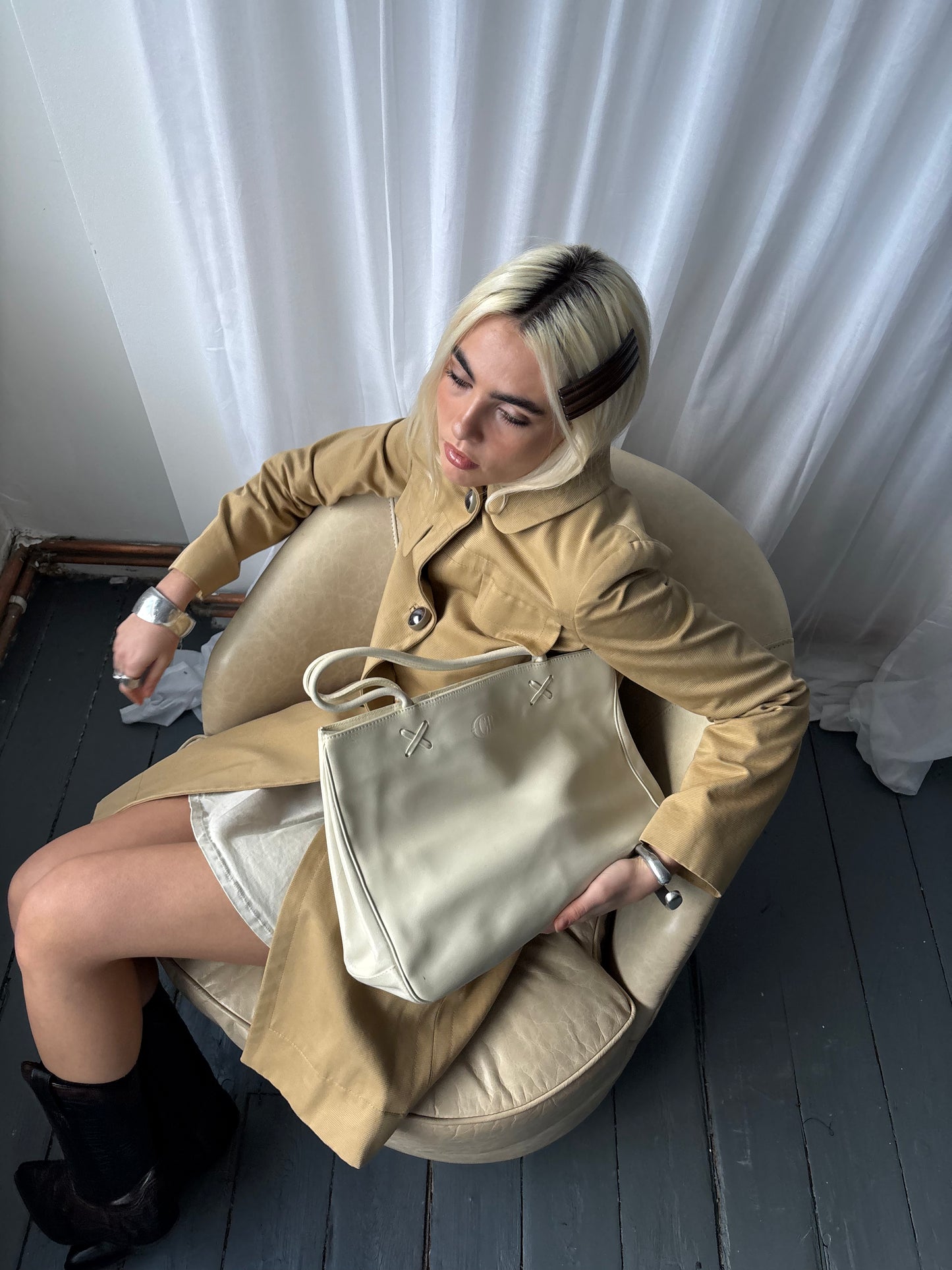 Georges Rech White Leather Bag