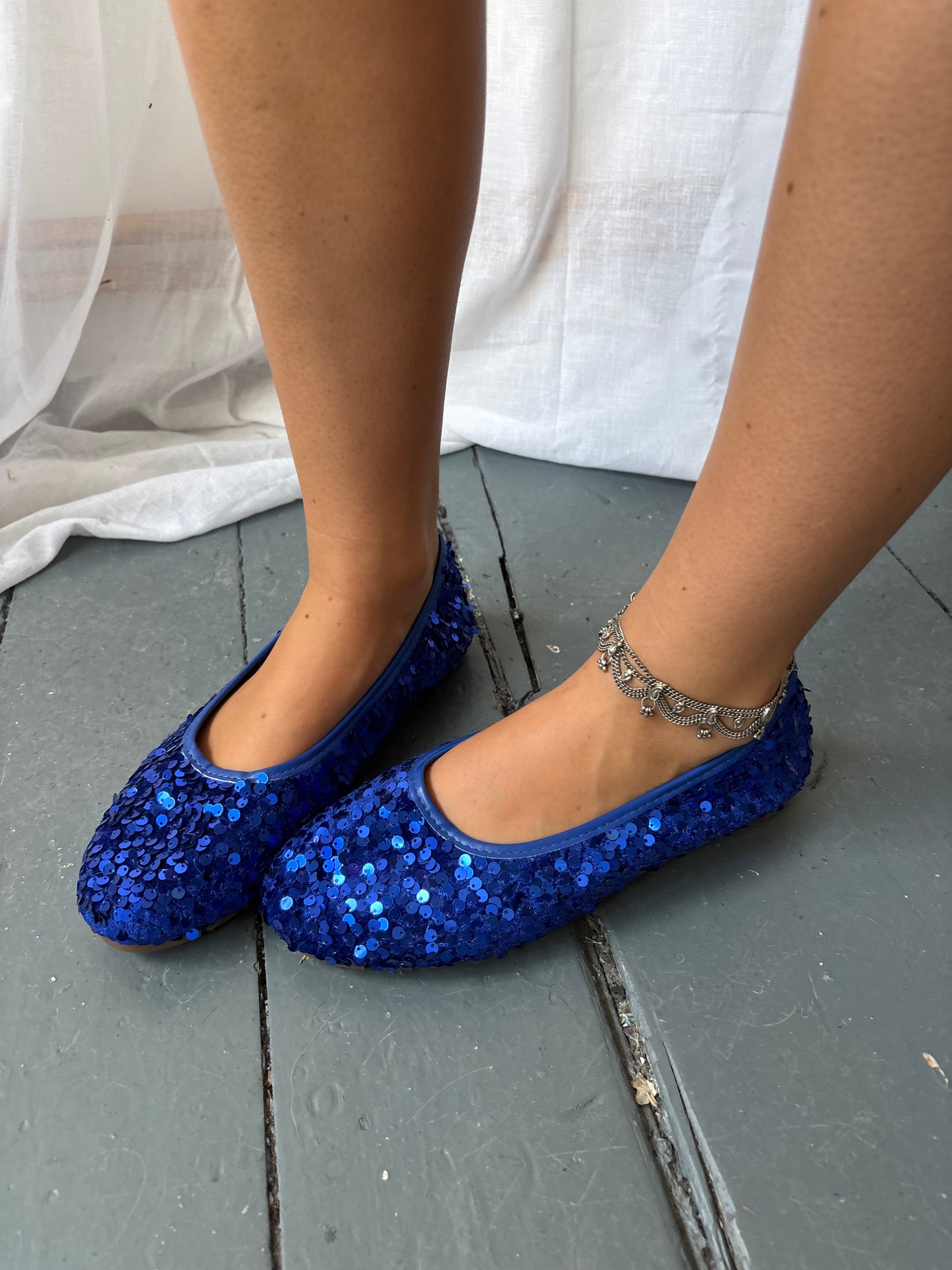 Electric Blue Sequin Pumps