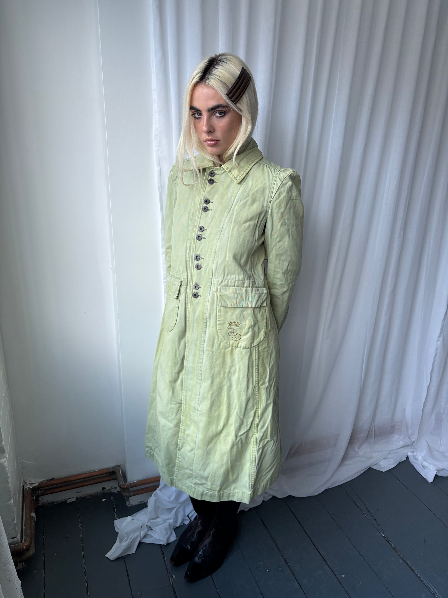 Diesel Pale Green Denim Coat