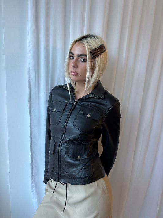 Heeli Black Leather Jacket