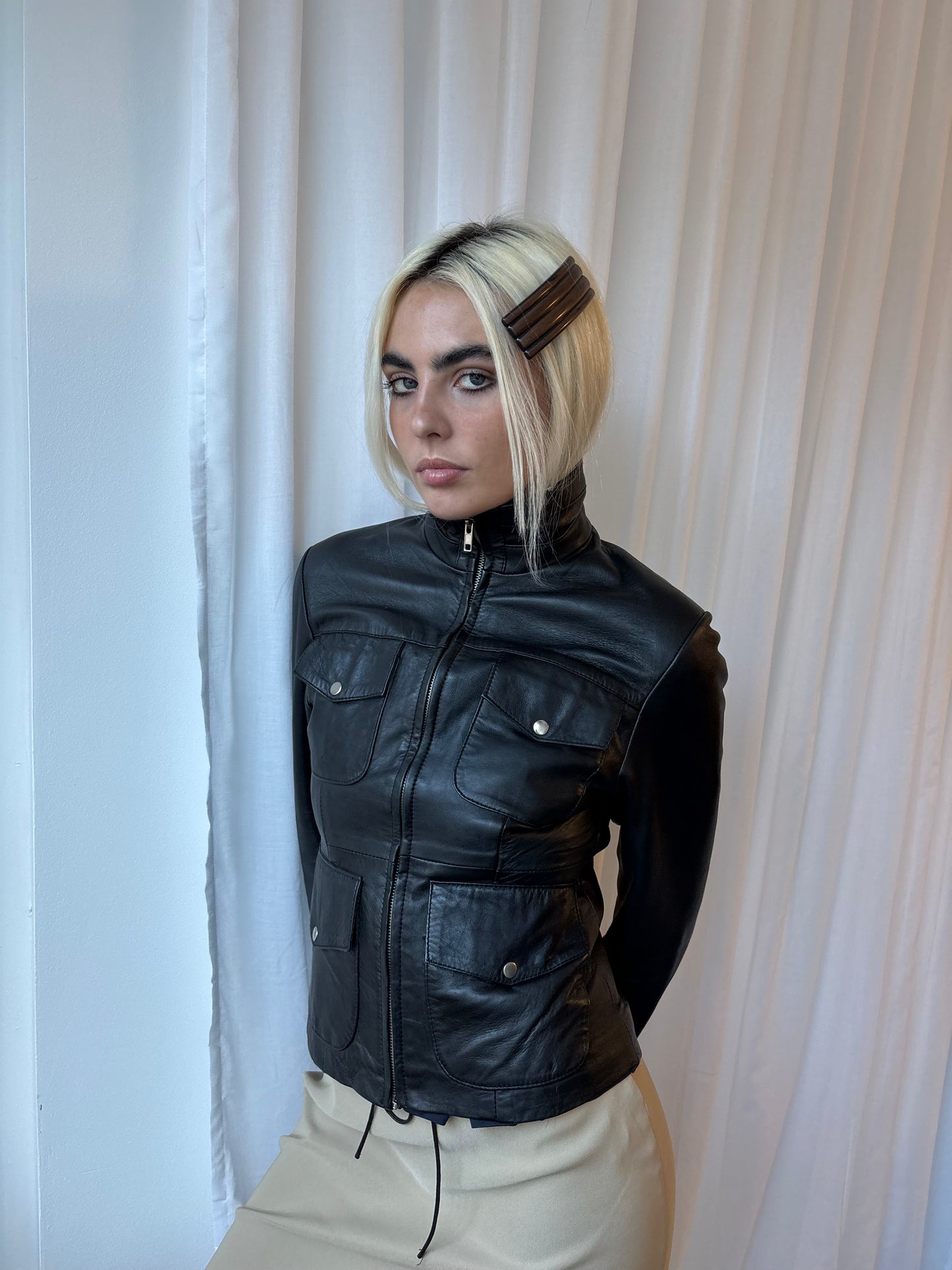 Heeli Black Leather Jacket