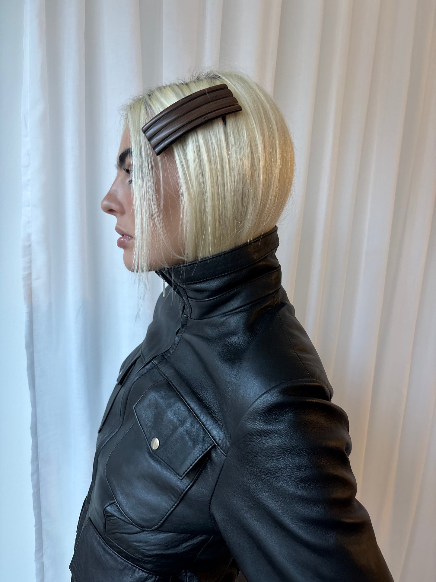 Heeli Black Leather Jacket