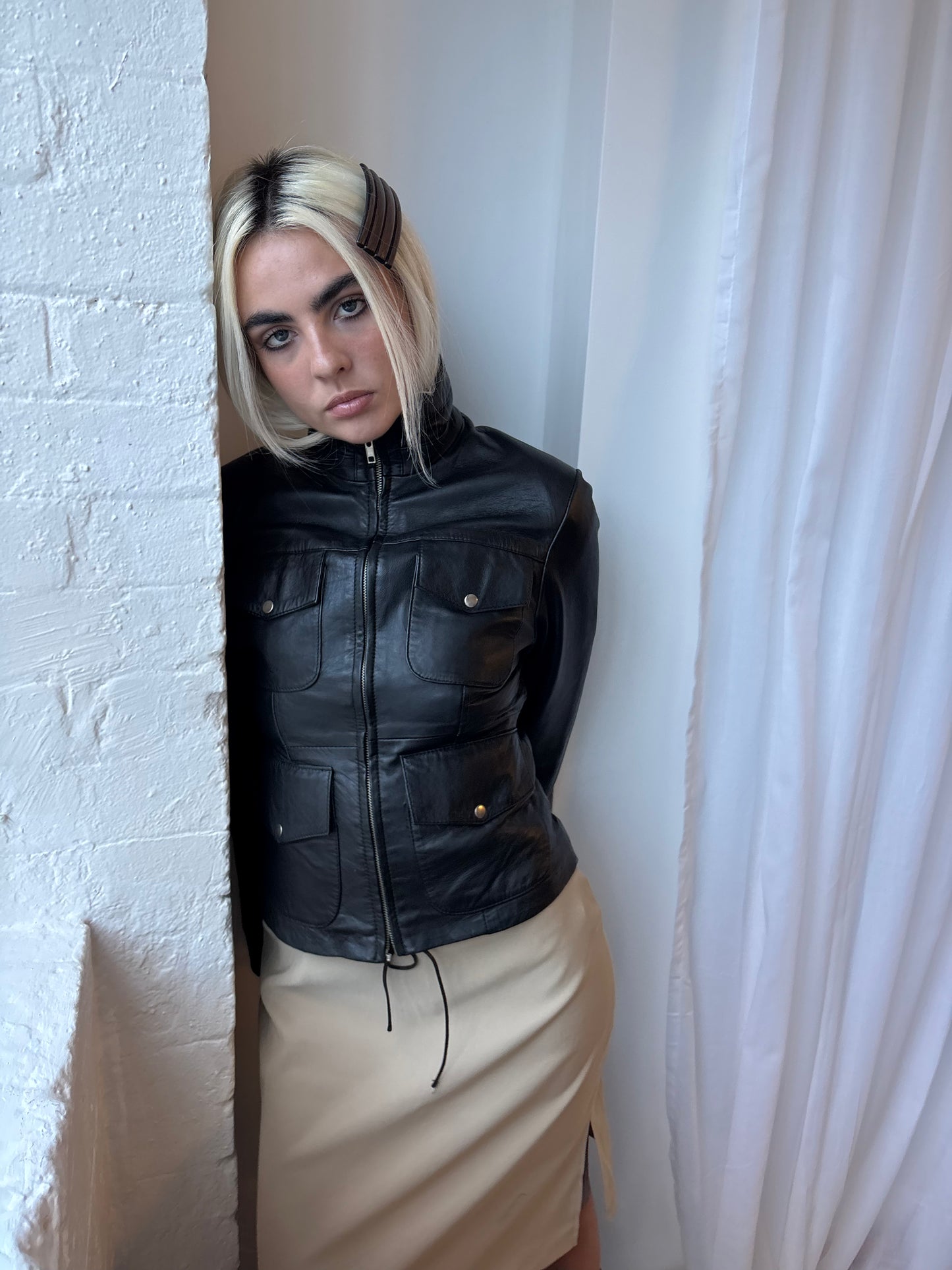 Heeli Black Leather Jacket