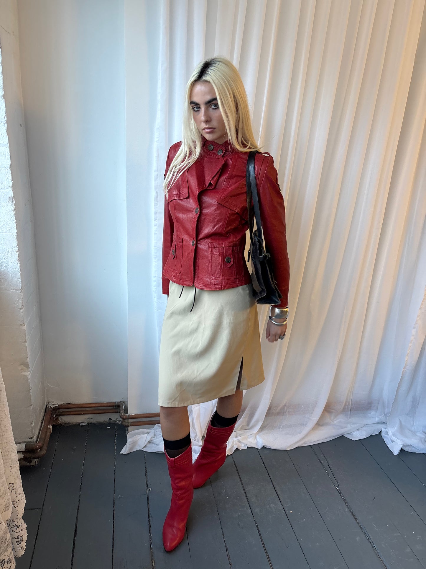 Vintage Red Leather Jacket