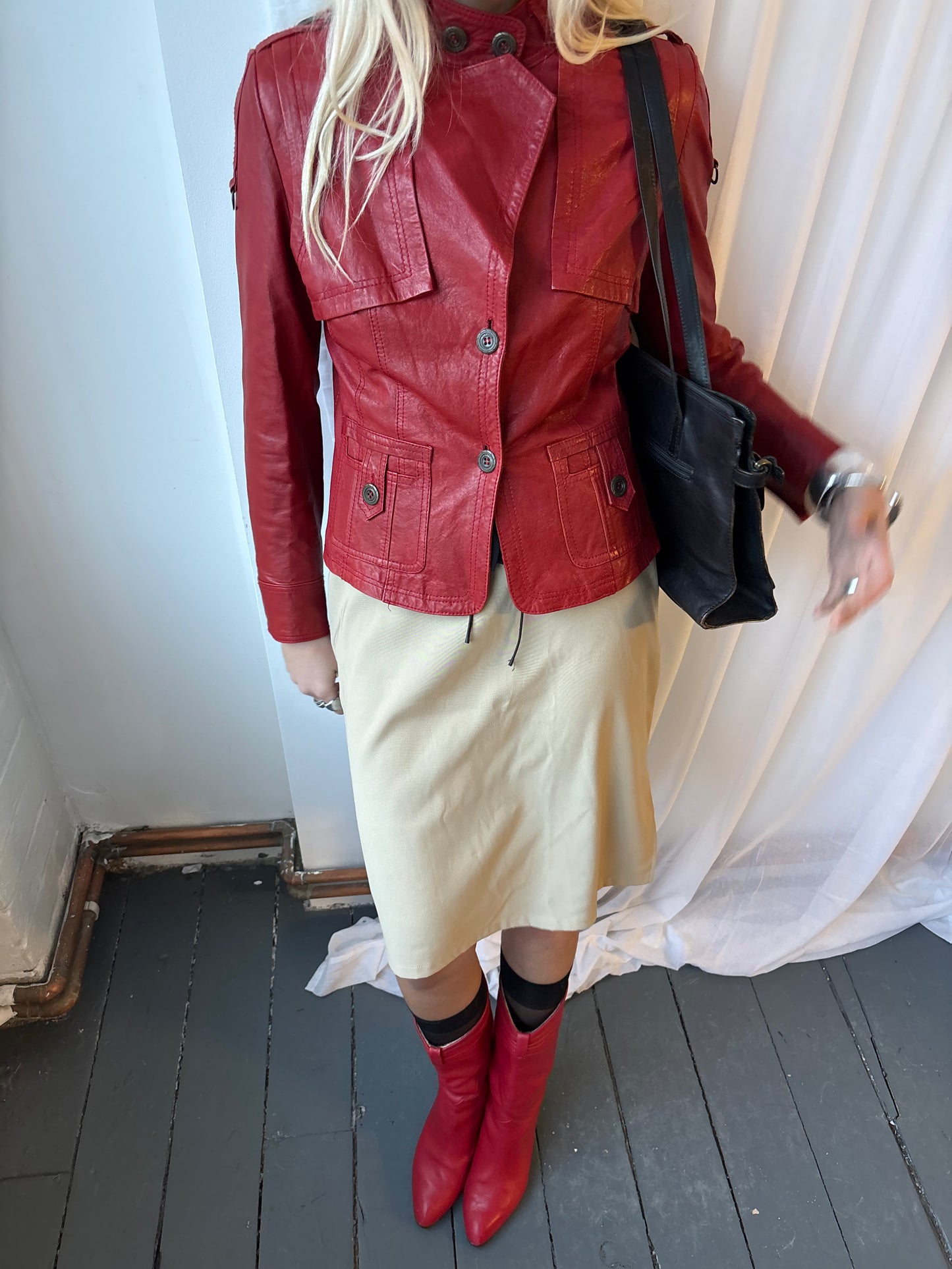 Vintage Red Leather Jacket