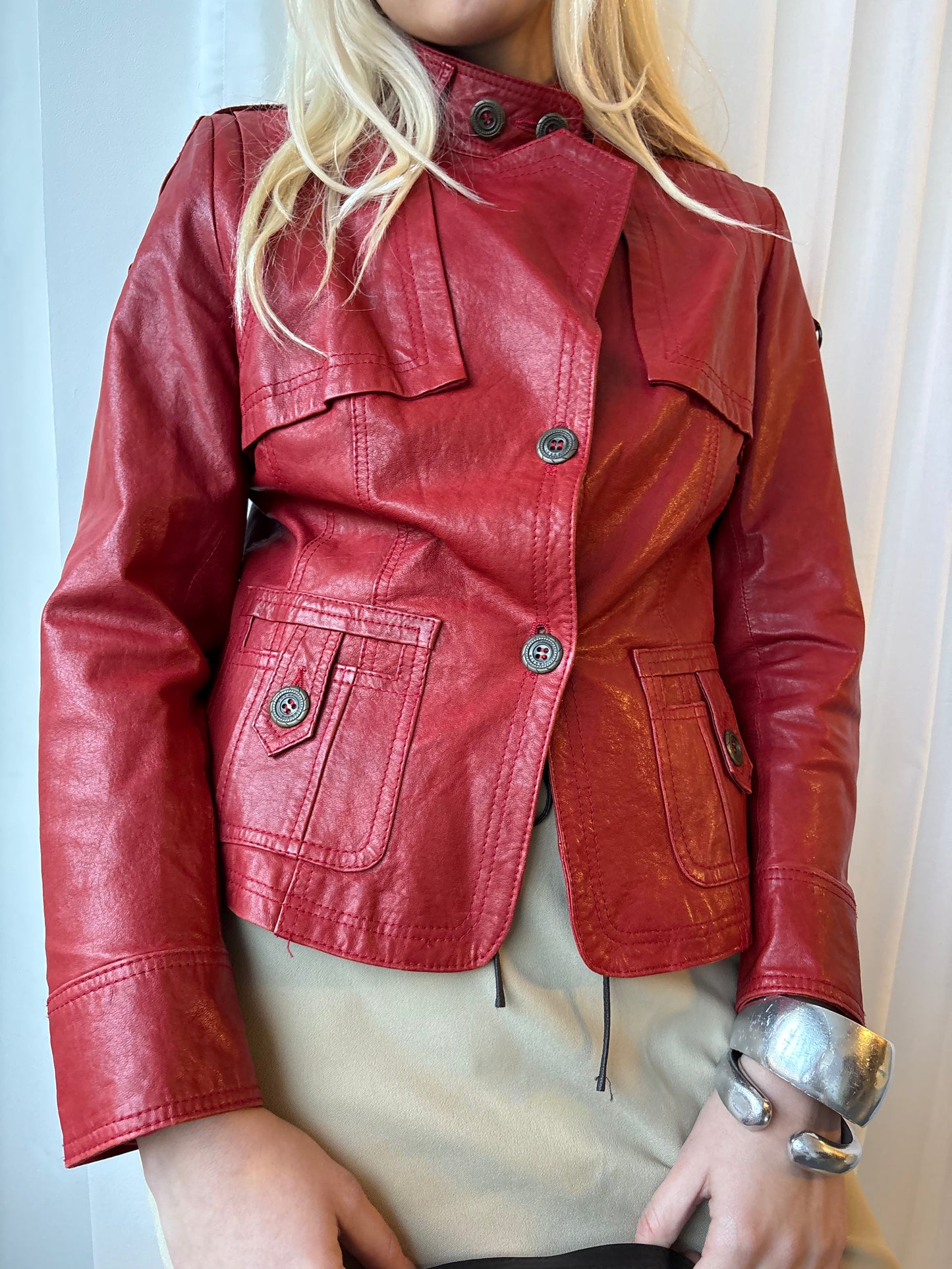Vintage Red Leather Jacket