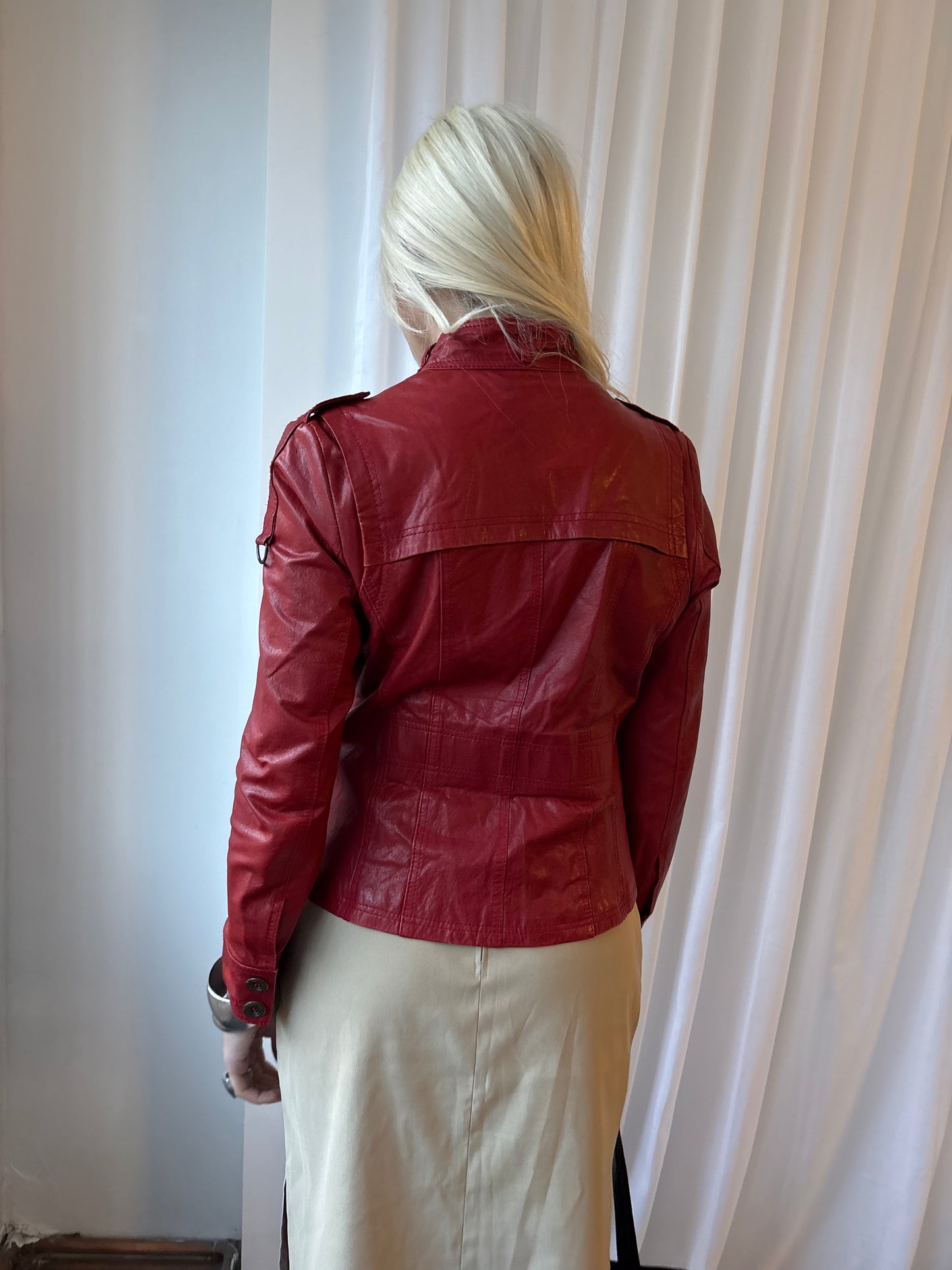 Vintage Red Leather Jacket