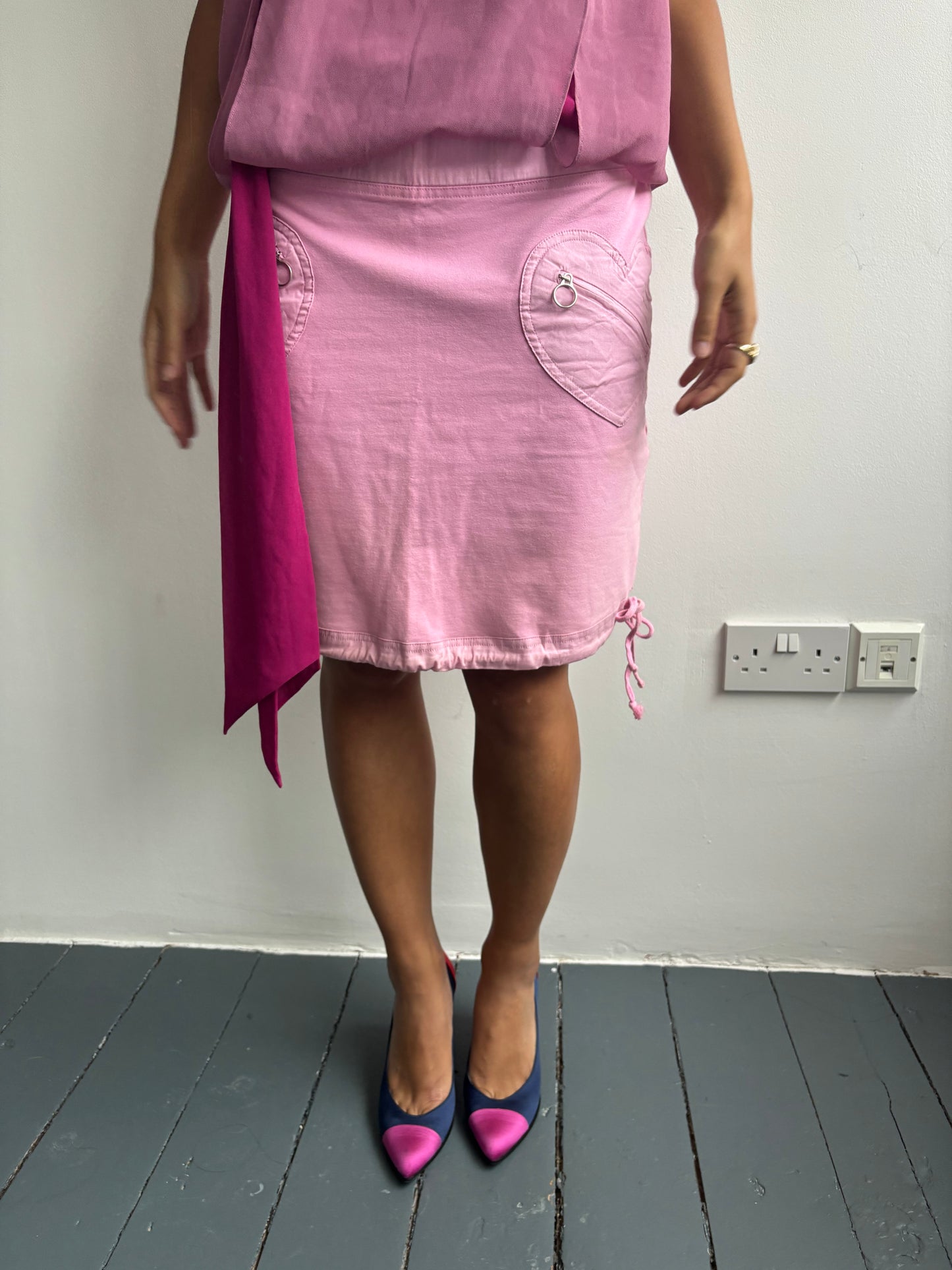 Moschino Pink Heart Pocket Skirt