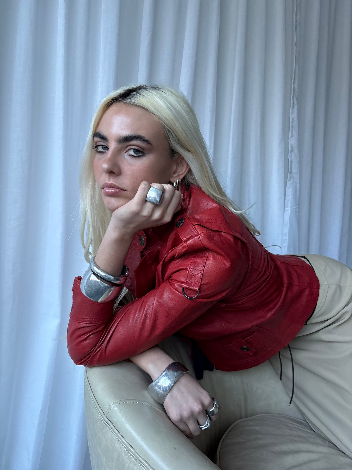 Vintage Red Leather Jacket