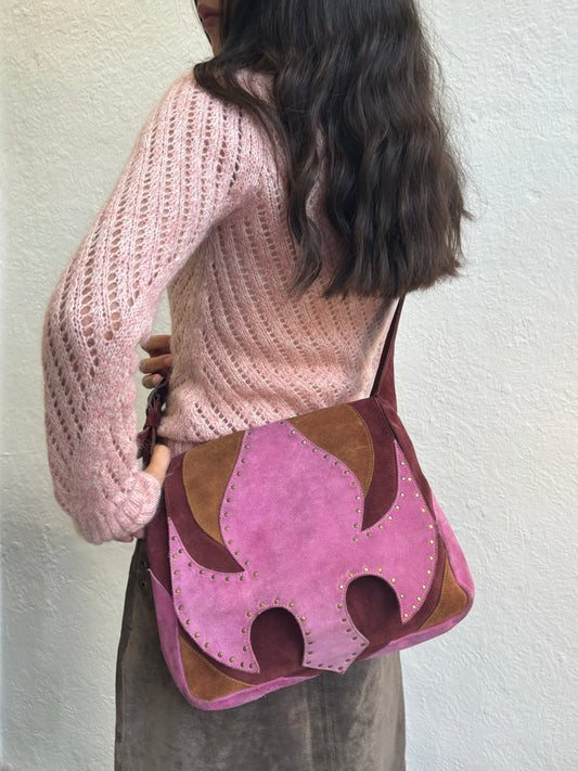 Vintage Cacharel Pink Suede Bag