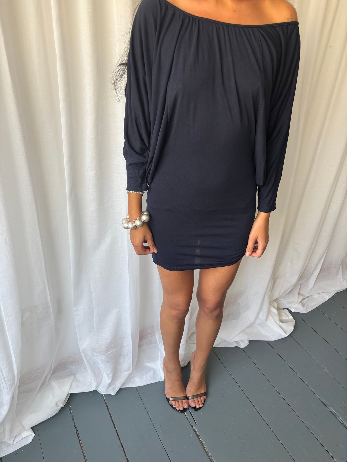 Full Circle Navy Batwing Dress