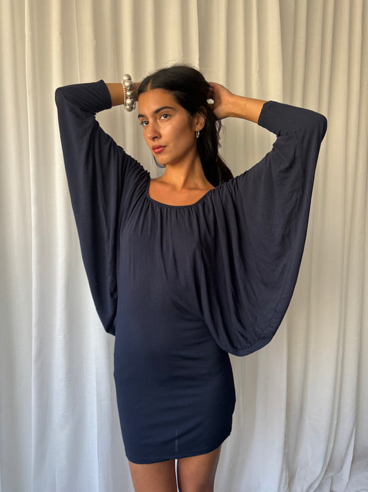 Full Circle Navy Batwing Dress