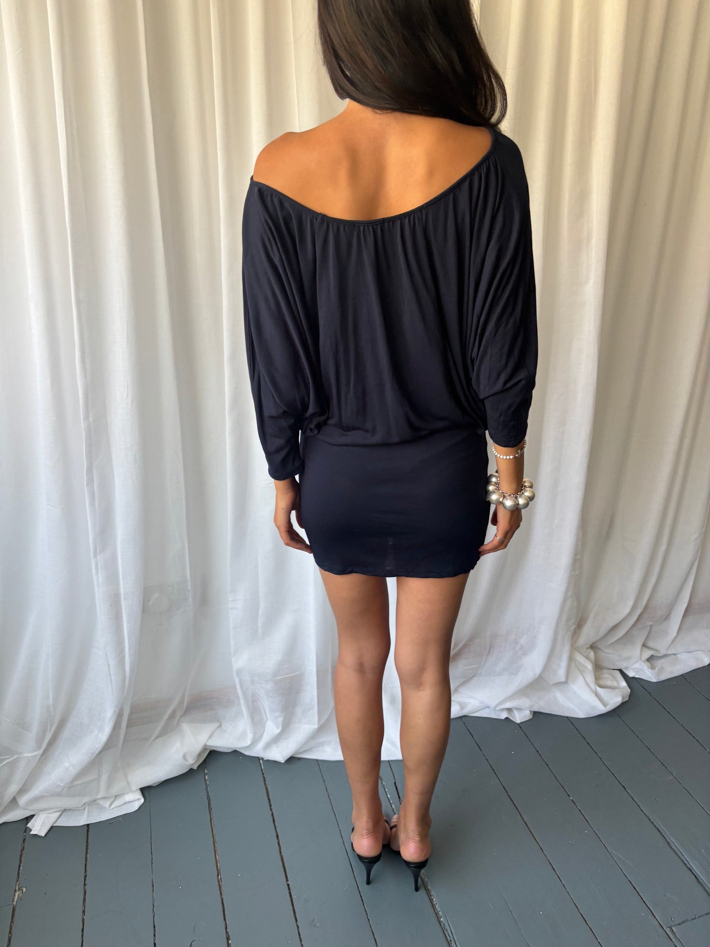Full Circle Navy Batwing Dress