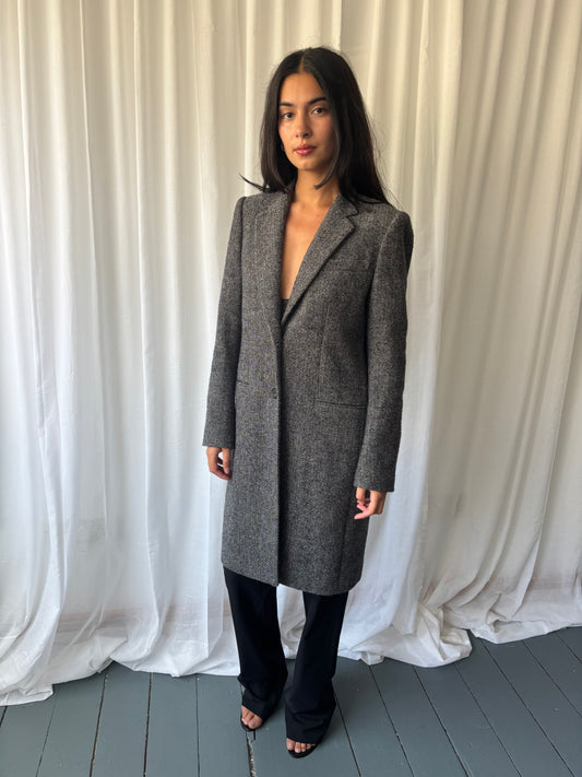 Joseph Grey Tweed Crombie Coat