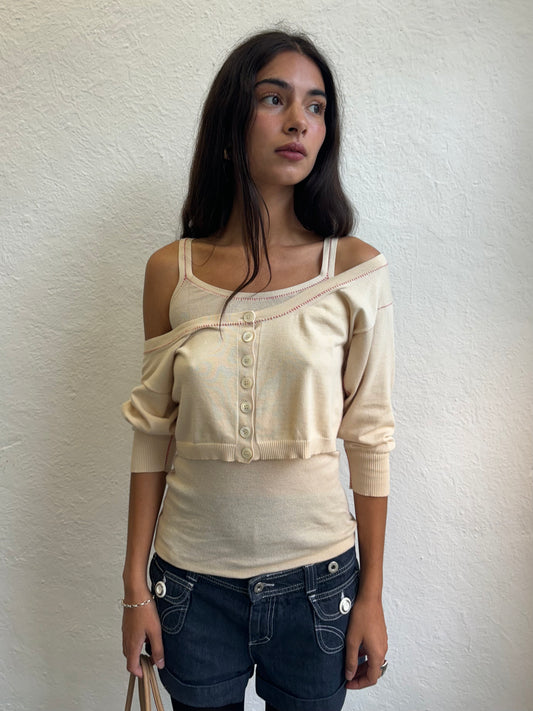 Marni Cream Cardigan Cami Set