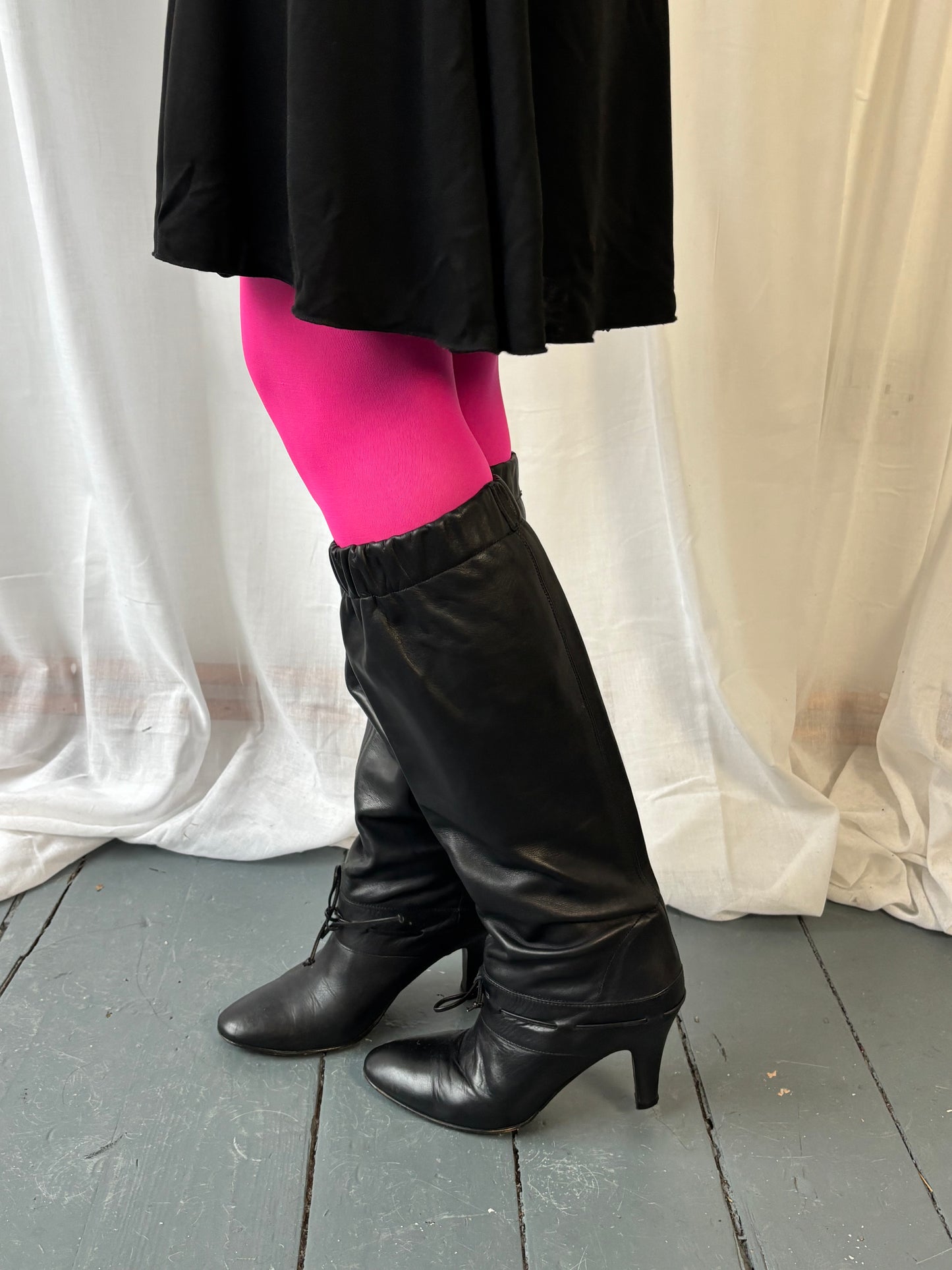 Bertie Black Leather Boots