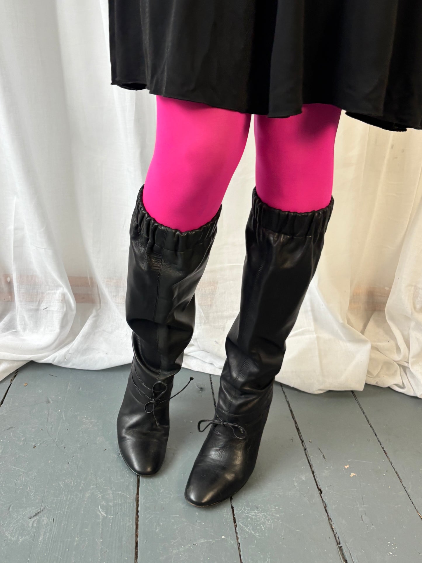 Bertie Black Leather Boots