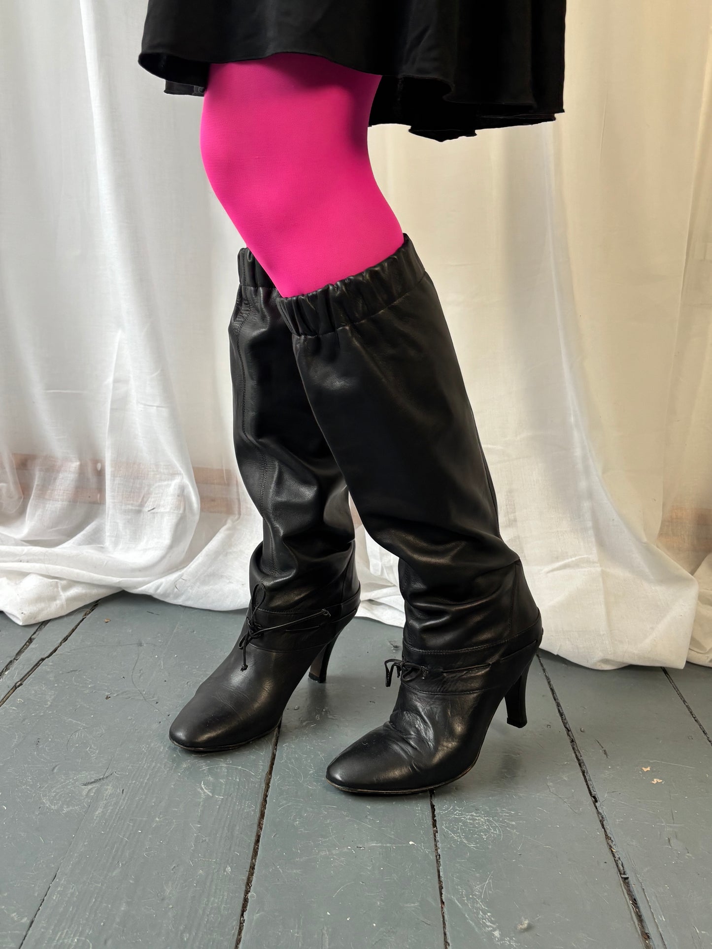 Bertie Black Leather Boots