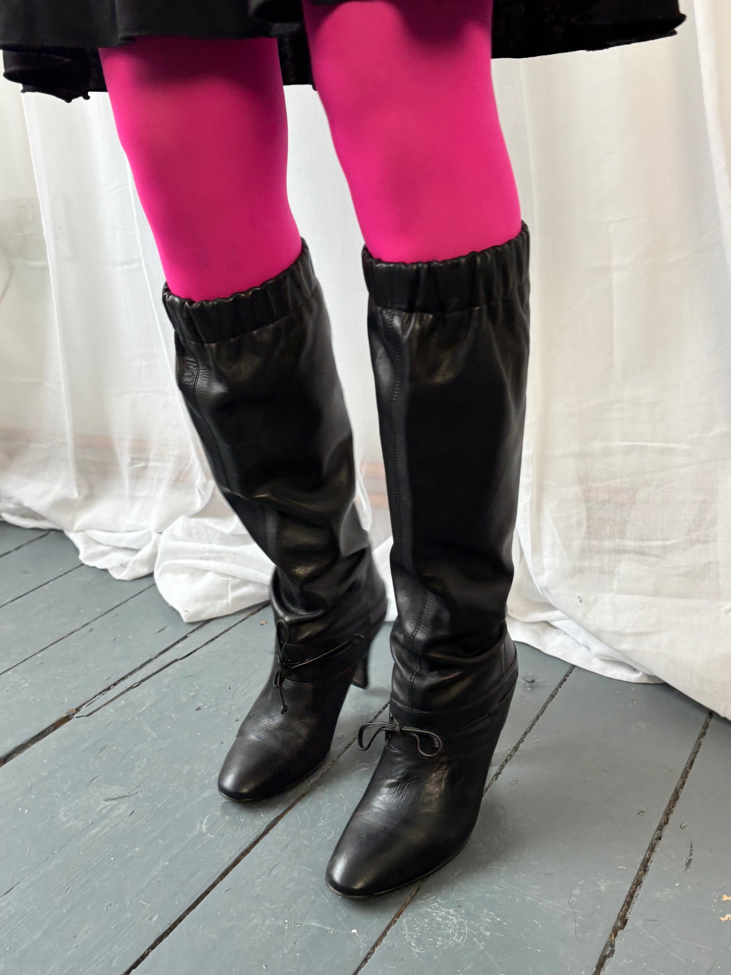 Bertie Black Leather Boots