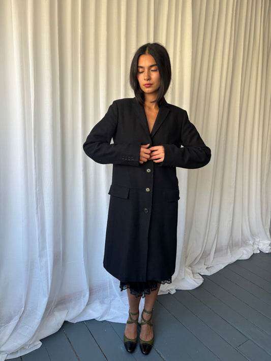 Farhi Black Crombie Coat