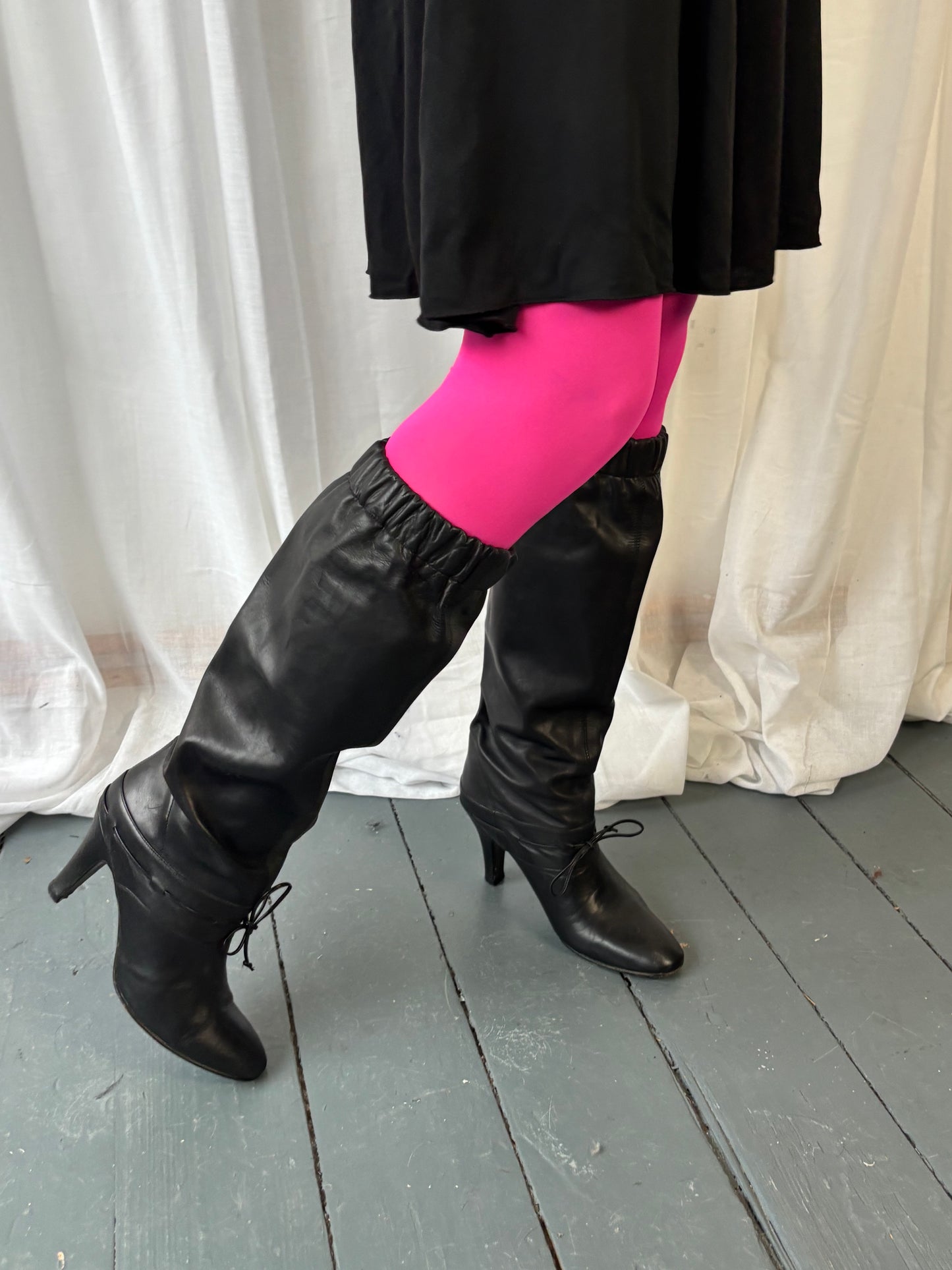 Bertie Black Leather Boots