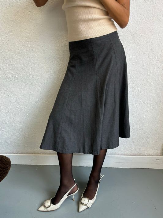 Vintage Laura Ashley Grey Midi Skirt