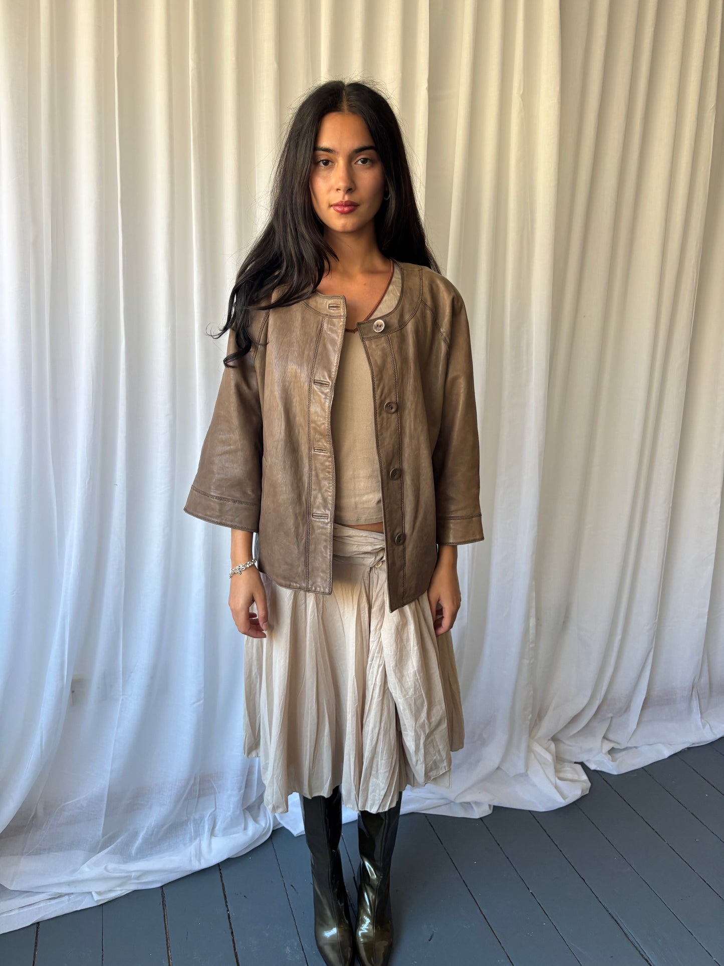 J. Jill Brown Leather Jacket
