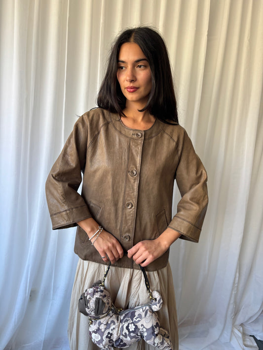 J. Jill Brown Leather Jacket