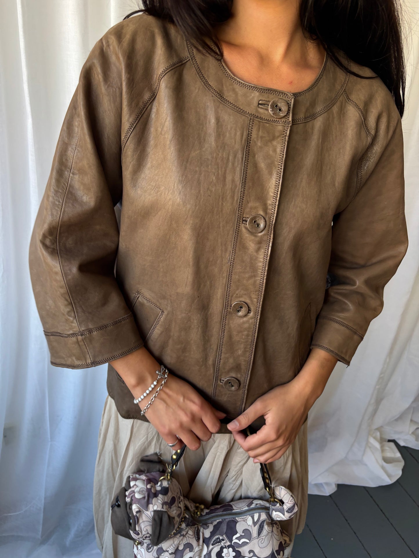 J. Jill Brown Leather Jacket
