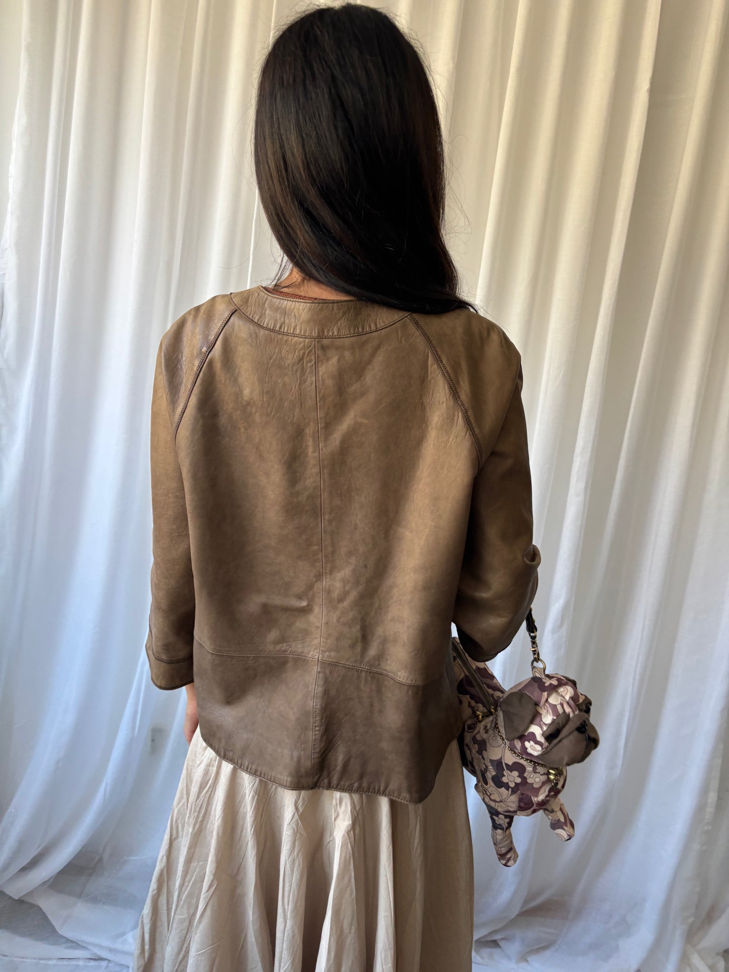 J. Jill Brown Leather Jacket