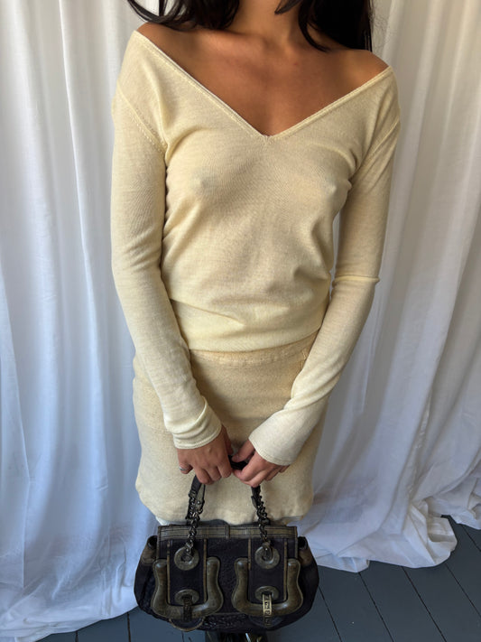 Prada Butter Yellow Knit Top