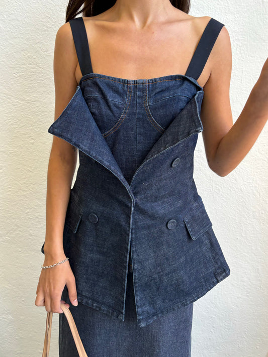 Miss Sixty Dark Denim Corset Top