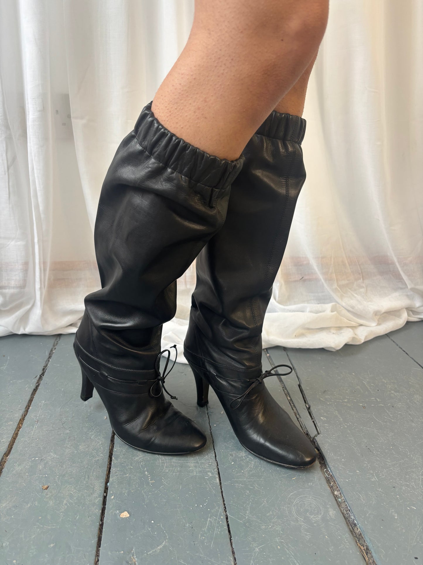 Bertie Black Leather Boots