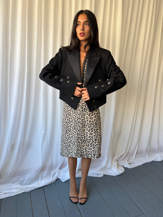 Vintage Scottish Black Cropped Blazer