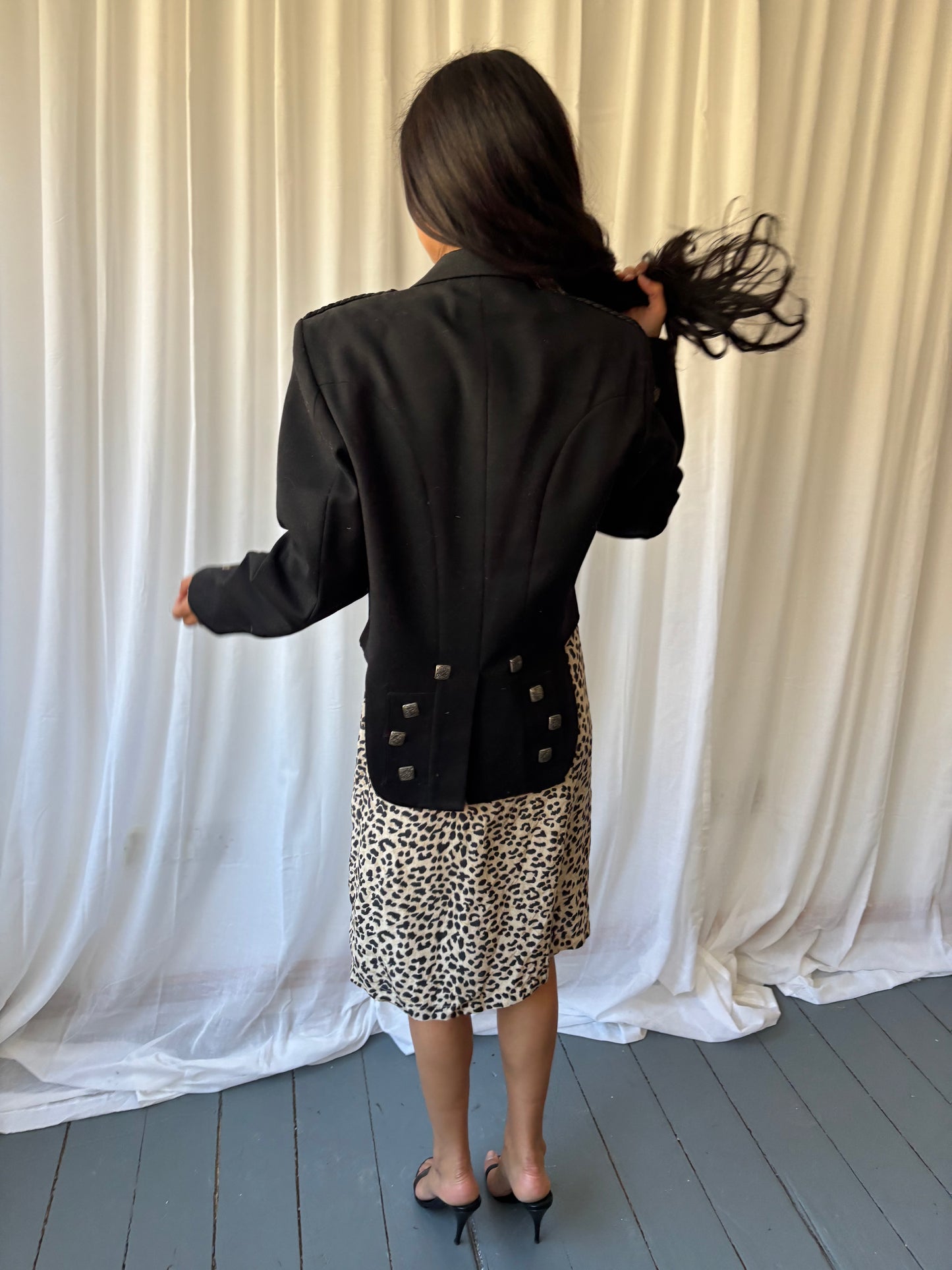 Vintage Scottish Black Cropped Blazer