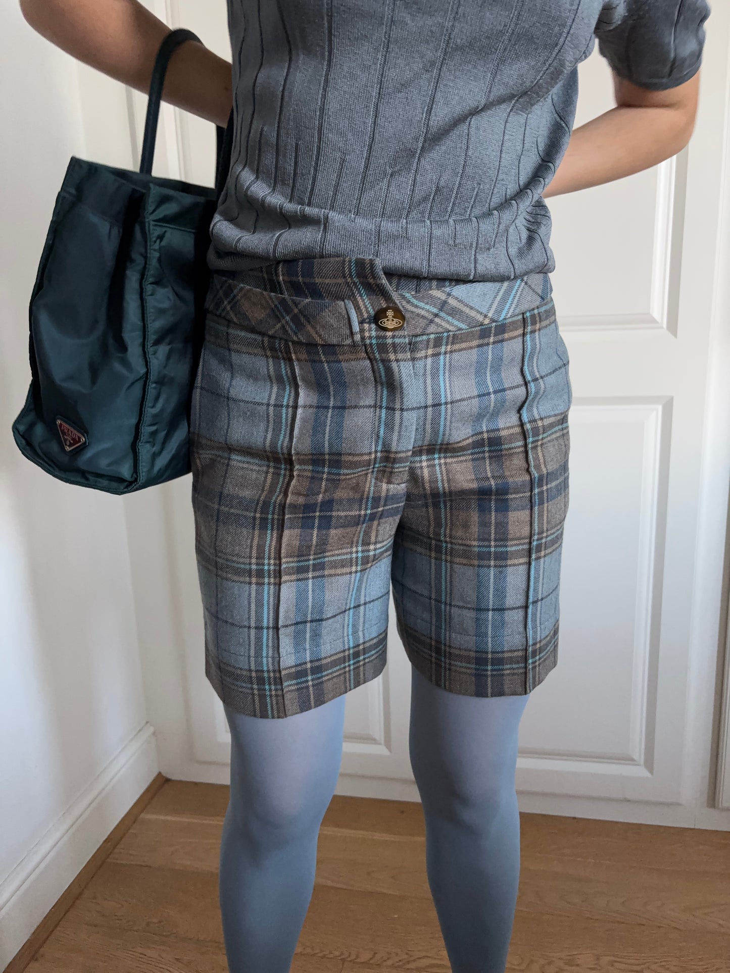 Vivienne Westwood Blue Plaid Shorts