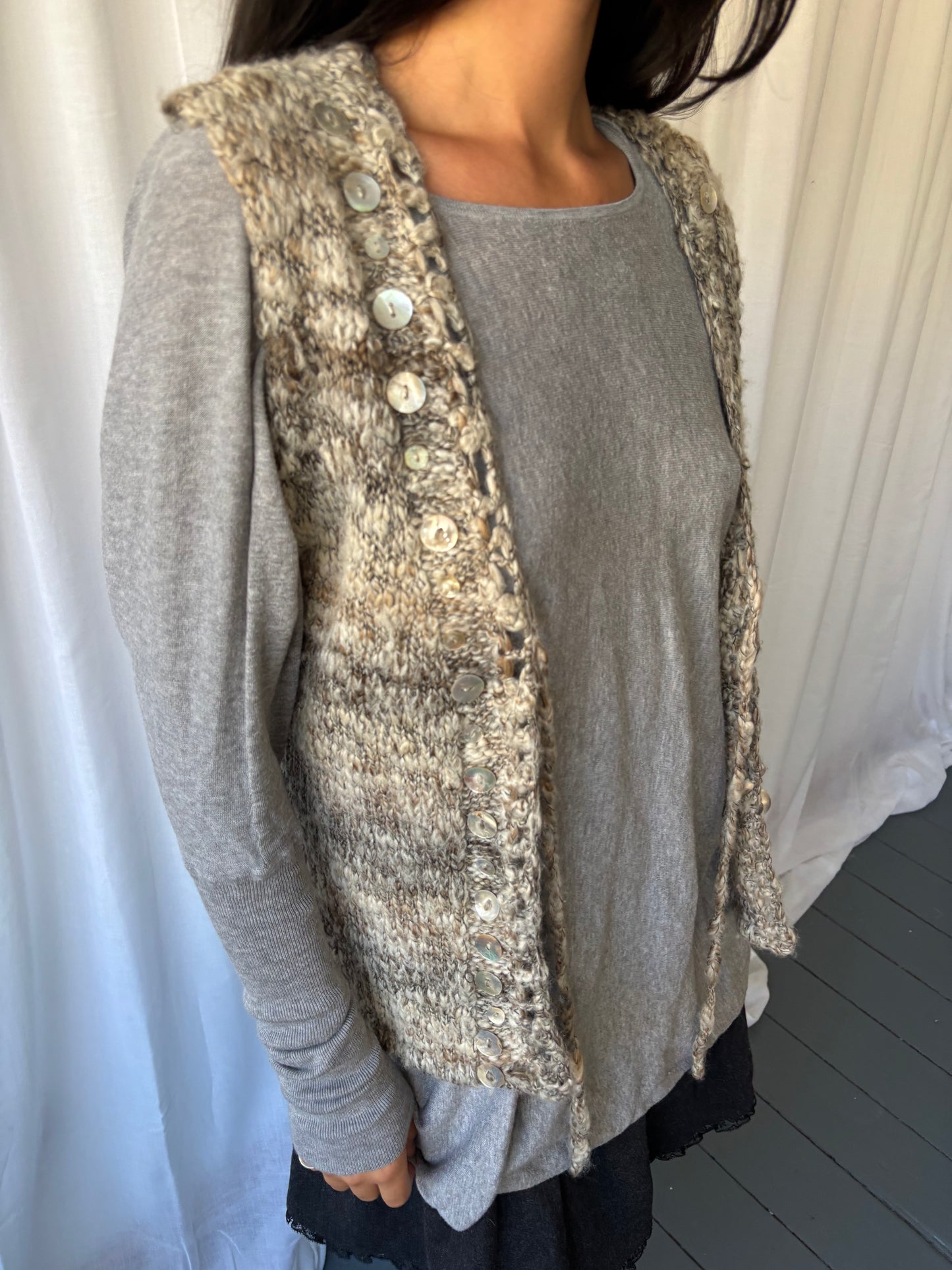 John Rocha Beige Knit Gilet