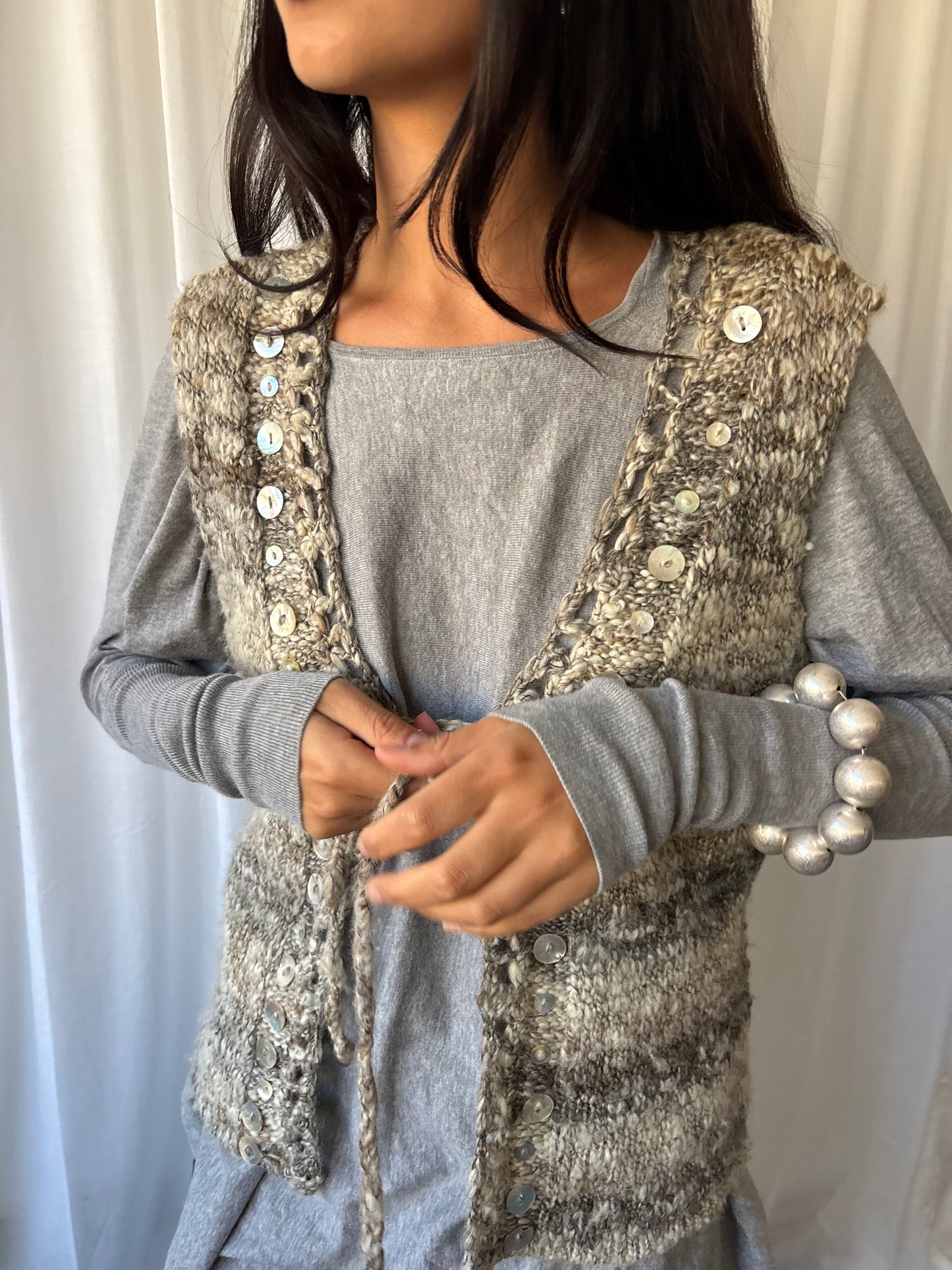 John Rocha Beige Knit Gilet