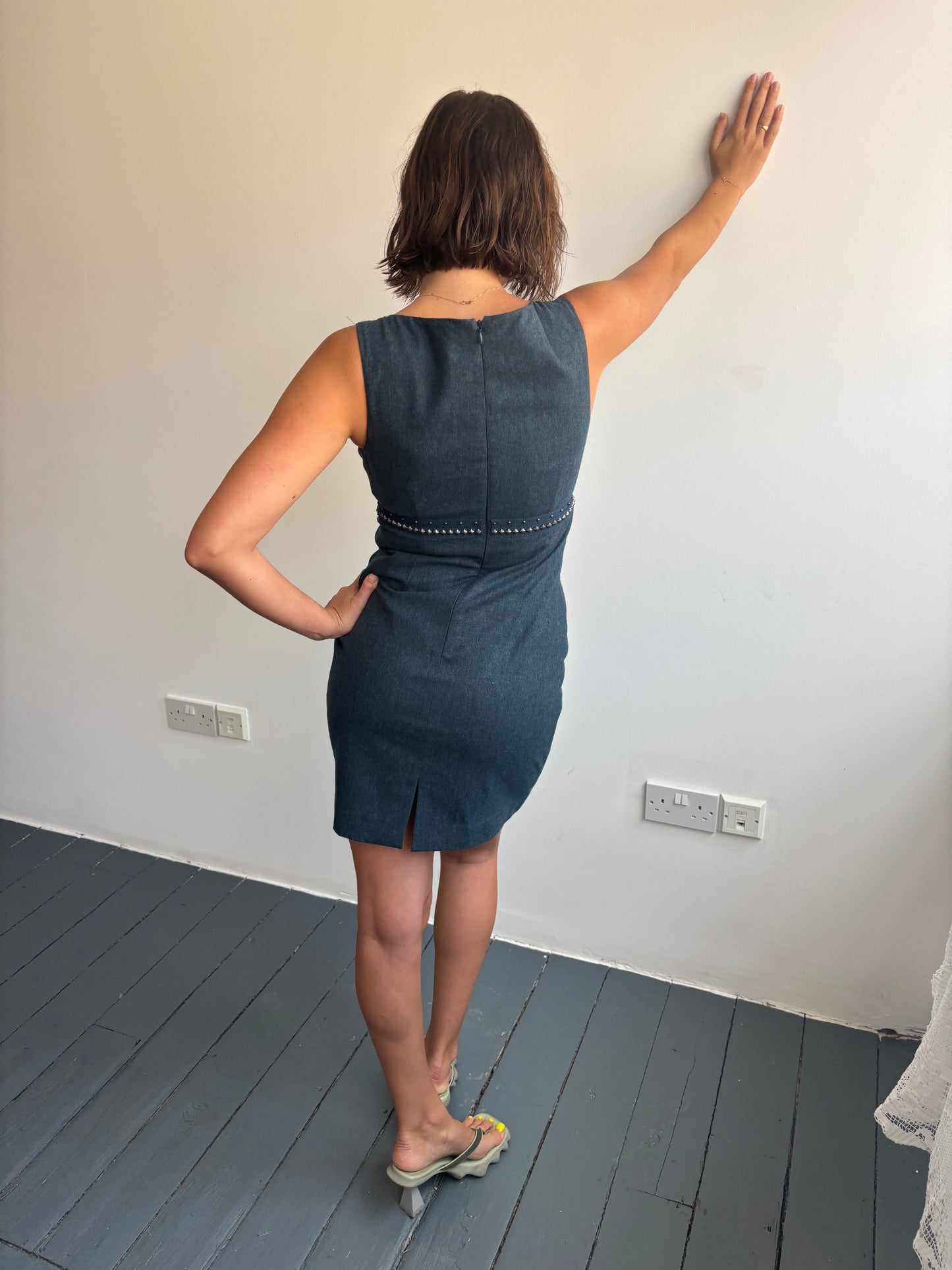 Galliano Petrol Blue Wool Dress