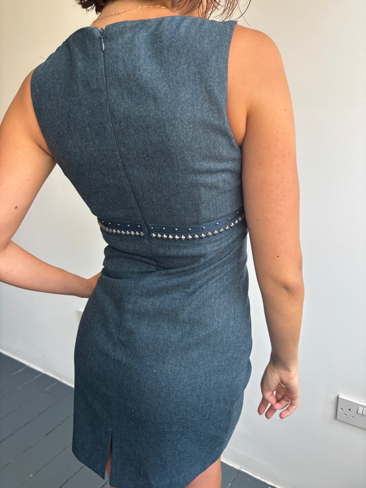 Galliano Petrol Blue Wool Dress