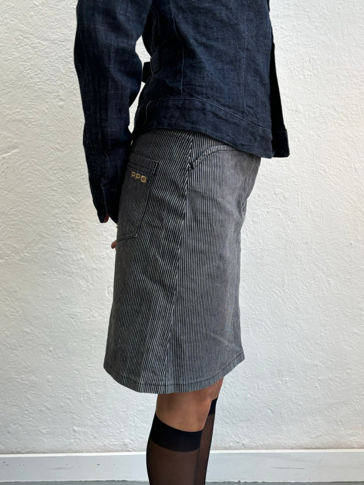 PPQ Denim Stripe Skirt