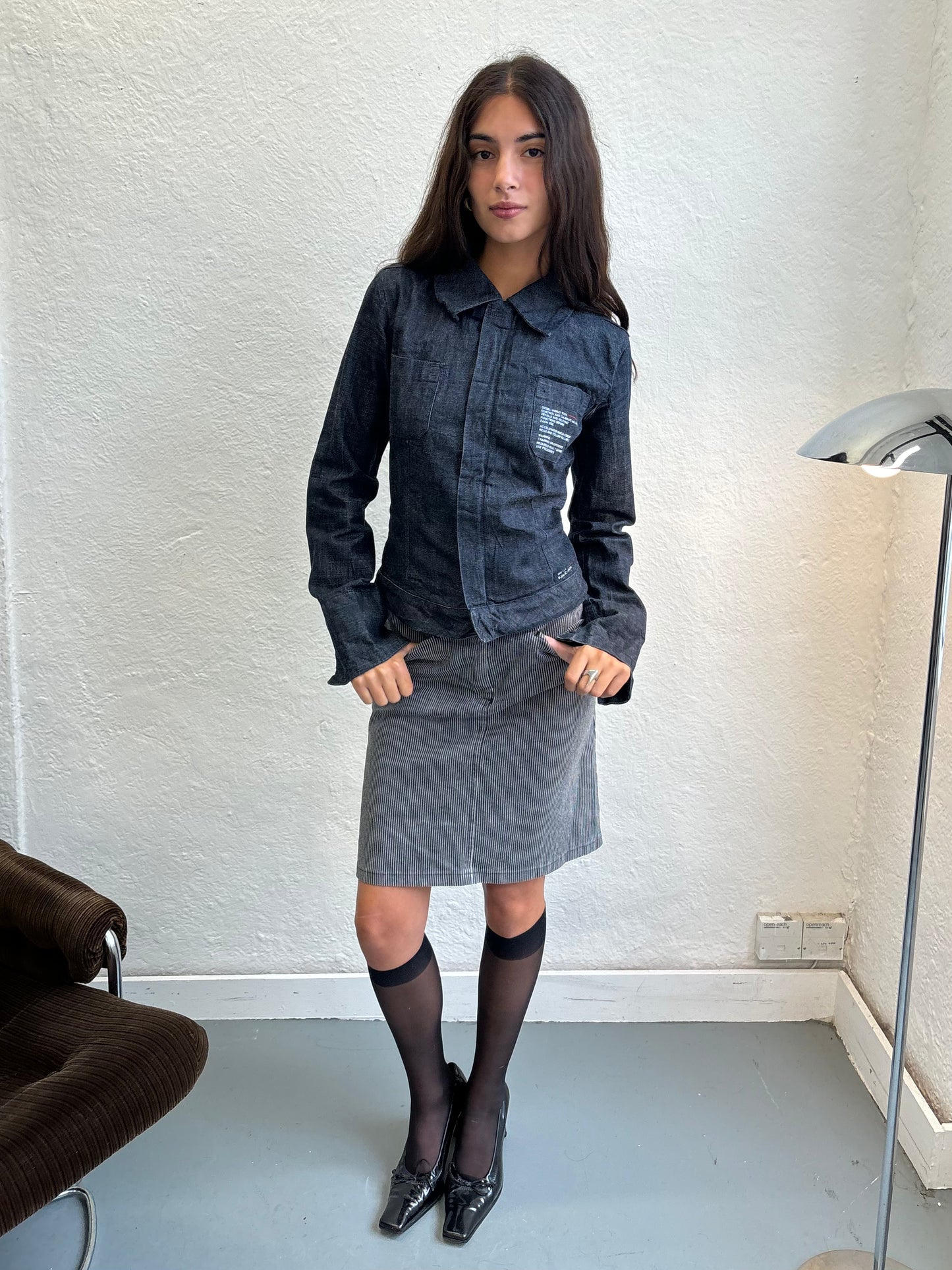 PPQ Denim Stripe Skirt