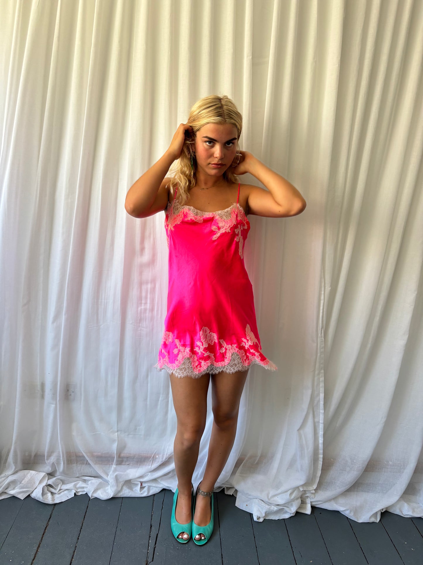 Victoria's Secret Neon Pink Slip Dress
