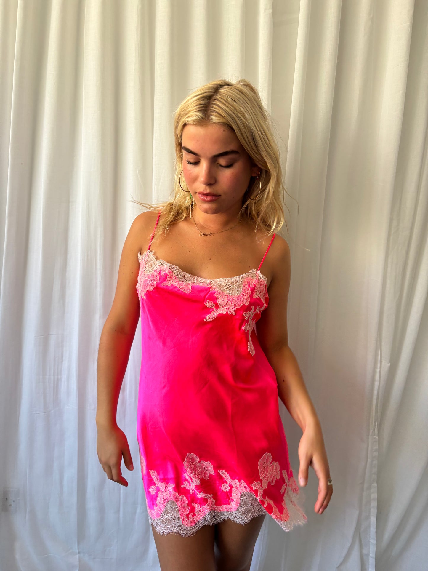 Victoria's Secret Neon Pink Slip Dress