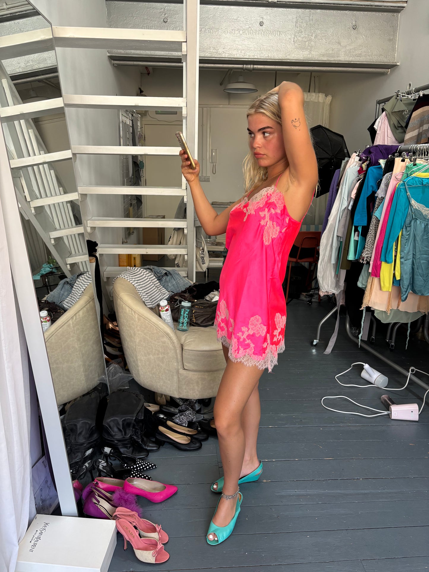 Victoria's Secret Neon Pink Slip Dress